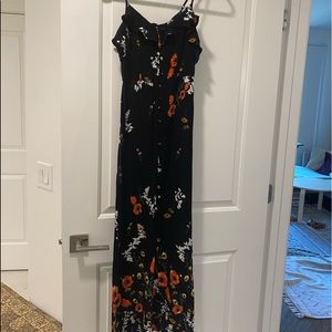Cold shoulder black maxi dress